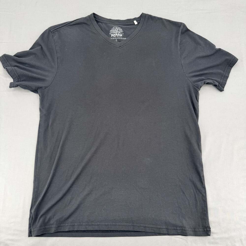 prAna V-Neck T-Shirt (Men) - Black - Size L
